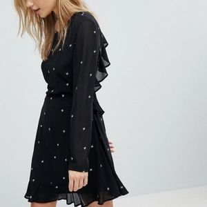 Honey Punch Long Sleeve Tea Dress With Ruffle Trim